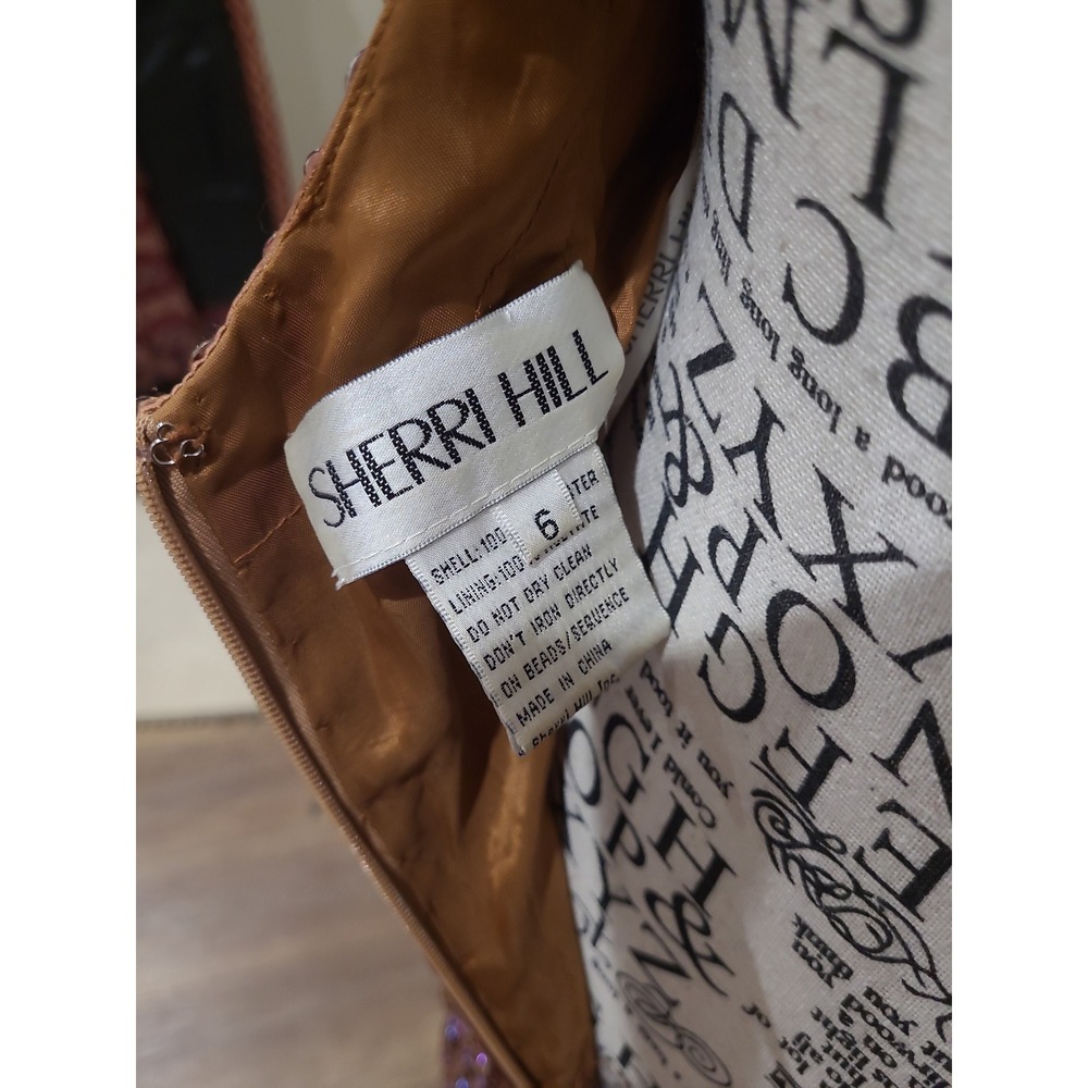 Sherri Hill 11284 Fully Stoned Cocktail dress Bronze Women SZ 6 glam event dress - Picture 2 of 12